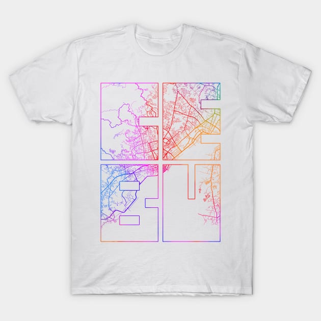 Cebu, Philippines City Map Typography - Colorful T-Shirt by deMAP Studio